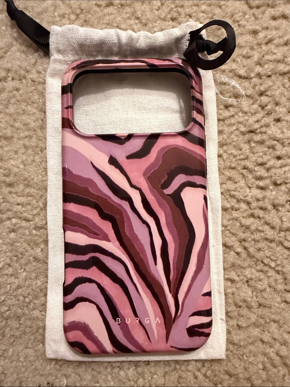 Burga Tough MagSafe Oracle Pink Zebra Marble Phone Case - iPhone 17 Pro Max NWT
